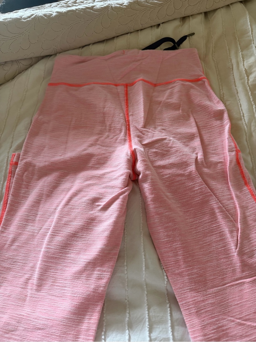 lululemon athletica Pink Leggings with Neon Orange Stitching - Picture 4 of 5